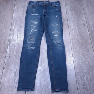 Silver Jeans Womens Avery Skinny Leg Size 27x31 Blue Distressed Denim Mid Rise